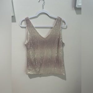 Cream Sequins Top